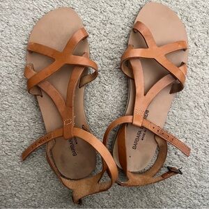 Barbara barbieri sandals flat size Leather camel color 37.5